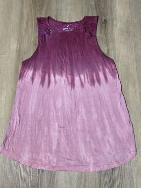 American Eagle Outfitters Rose Ombre Lace-Up Tank